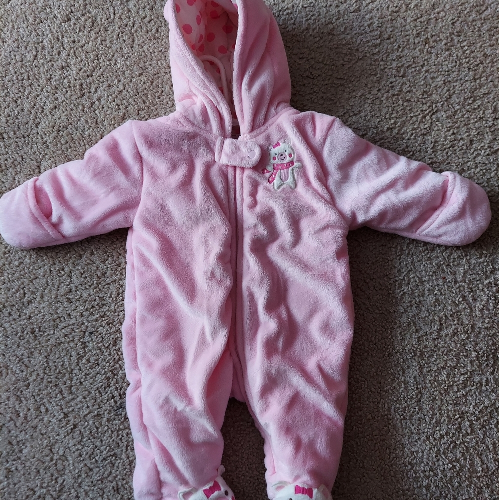 Plush snowsuit onsie